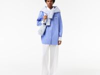 Женская рубашка Lacoste стандартного кроя с контрастным воротником