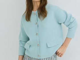 Кардиган из мягкой пряжи, Зеленый