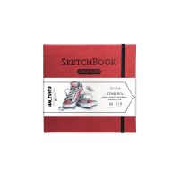 Скетчбук для графики Малевичъ "GrafArt Sketch" 12х12 см 80 л 110 г, красный