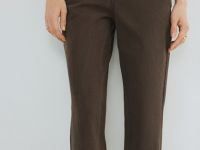 Прямые джинсы со средней посадкой, Коричневый