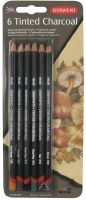 Набор карандашей угольных Derwent "Tinted Charcoal" 6 цв в блистере