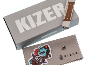 Нож Kizer Little Grand, сталь Nitro-V, рукоять алюминий/дерево
