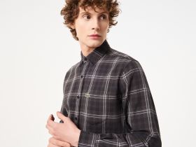 Мужская хлопковая рубашка Lacoste в клетку