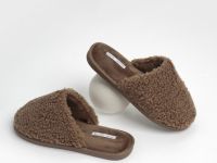 Тапочки с искусственным мехом, Бежевый