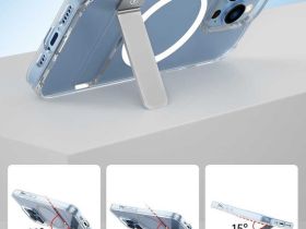 Чехол-накладка Wiwu Aurora Series Magsafe для Apple iPhone 14 Pro пластиковый с подставкой (прозрачный)