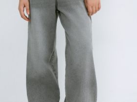 Широкие джинсы Wide leg для девочек, Серый