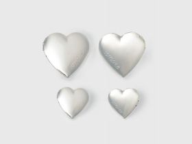 Серьги-локеты в форме сердца, 2 пары, Серебряный