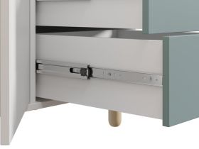 Распашной шкаф Дикинс 3-124x190 Береза/Серо-зеленый