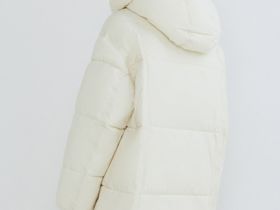 Утеплённая стёганая куртка с капюшоном, Бежевый