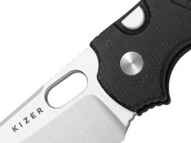 Складной нож Kizer C01C 2.9 BS, сталь Nitro-V, рукоять микарта, черный