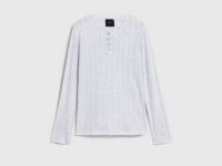 Пижамный лонгслив из ажурного трикотажа, Серый