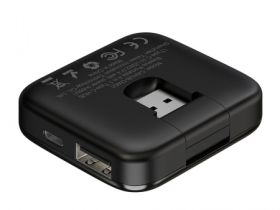 Адаптер Baseus  Fully Folded Portable 4 в 1 Type-C на Type-C/USB 2.0 х 4 (Black)