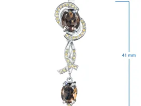 Серьги из серебра с раухтопазами и фианитами э0626сг01260367