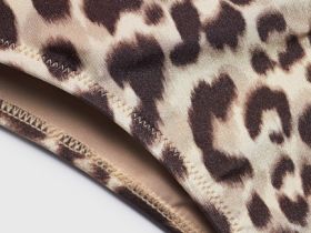 Плавки-бразилиана с леопардовым принтом, Коричневый