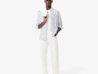 Мужская льняная рубашка Lacoste в полоску