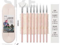 Набор кистей синтетика MIYA серия мини 8 шт, Розовая