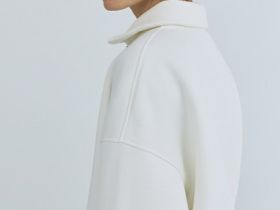 Толстовка с принтом и воротником на молнии, Бежевый