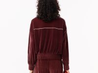 Женская велюровая толстовка Lacoste оверсайз на молнии