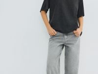 Джинсы со средней посадкой, Бежевый