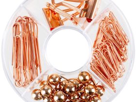 Набор офисных принадлежностей MESHU "Rose Gold", 89 предметов, розовое золото, пластиковый пенал