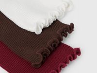 Носки в рубчик, 3 пары, Белый