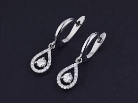 Серьги из белого золота с бриллиантами э4701сг06162800