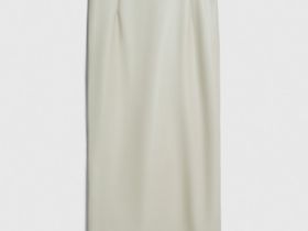 Прямая юбка миди из искусственной кожи, Бежевый