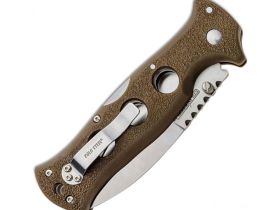 Нож складной Cold Steel Gunsite Counter Point I, сталь AUS-10A, рукоять Griv Ex™, коричневый