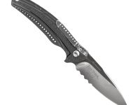 Складной нож CRKT Ripple Grey Combo, сталь Acuto 440, рукоять нержавеющая сталь 420J2