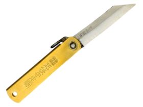 Складной нож Nagao Higonokami Warikomi, 50мм, сталь Aogami, рукоять латунь, без чехла