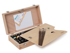 Ящик художника Pinax SB-22 с алюм. органайзером, складной палитрой и плечевым ремнем, бук