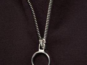 Толстовка с принтом и воротником на молнии, Коричневый