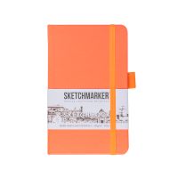 Блокнот для зарисовок Sketchmarker 9*14 cм 80 л 140 г, твердая обложка Неоновый коралл