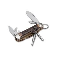 Мультитул Boker Camp Knife Stag, сталь 4034, рукоять никель/рог