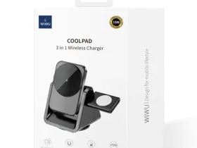 Беспроводное зарядное устройство WIWU Coolpad Wireless Charger 15W 3 в 1 для iPhone/Apple Watch/AirPods (Wi-W018) (черный)