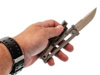 Складной нож Reate EXO-M, сталь Elmax, рукоять черно-зеленая микарта