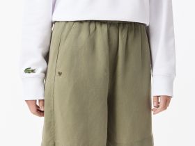 Женские шорты Lacoste из смеси льна