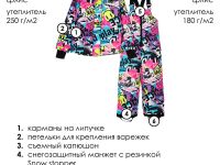 Комплект текстильный с полиуретановым покрытием для девочек: куртка, полукомбинезон