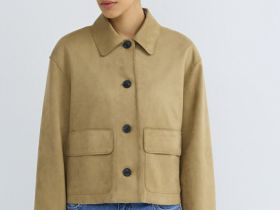 Куртка из искусственной замши, Бежевый