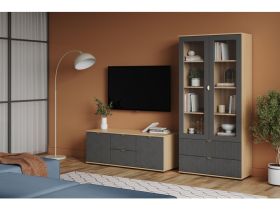Витрина Монблан 2-93x195 Косы Графитовый