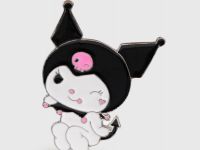 Брелок Kuromi с помпоном для девочек, Серебряный