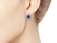 Серьги из белого золота с сапфирами э4758сг04210404