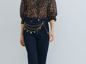 Широкие джинсы из плотного денима, Синий