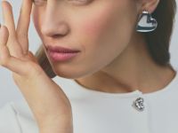 Серьги-локеты в форме сердца, 2 пары, Серебряный