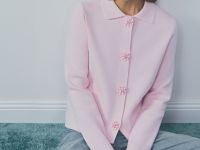 Кардиган с фигурными пуговицами, Розовый