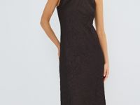 Платье из жатого сатина, Коричневый