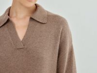 Джемпер поло из пряжи с ангорской шерстью, Коричневый