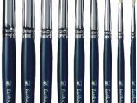 Кисть щетина №3 круглая Альбатрос "Байкал" длинная ручка синяя