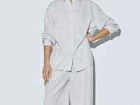 Широкие льняные брюки, Бежевый