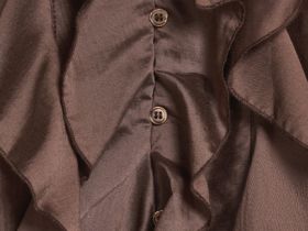 Блузка из лиоцелла с рюшами, Коричневый